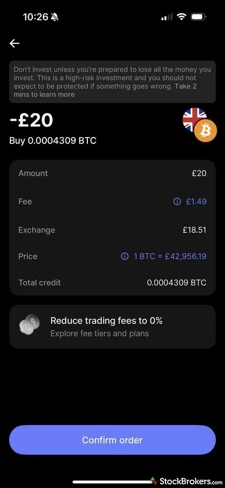 Purchasing bitcoin, with applicable fee, in the Revolut app. Purchasing bitcoin, with applicable fee, in the Revolut app.
