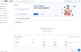 Admiral Markets client portal dashboard