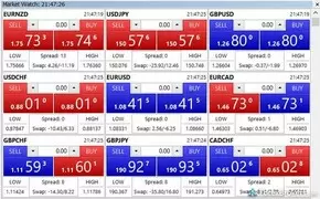 IC Markets MetaTrader 5 (MT5) desktop platform watchlist views .