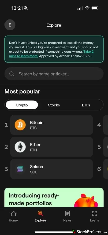 IG Invest app investment list IG Invest app investment list
