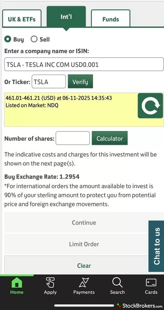 Lloyds Bank Share Dealing app