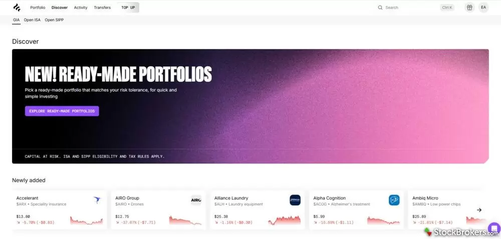 Freetrade web platform