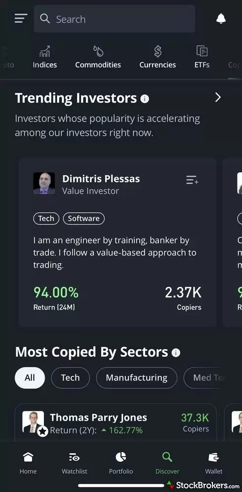 eToro social trading