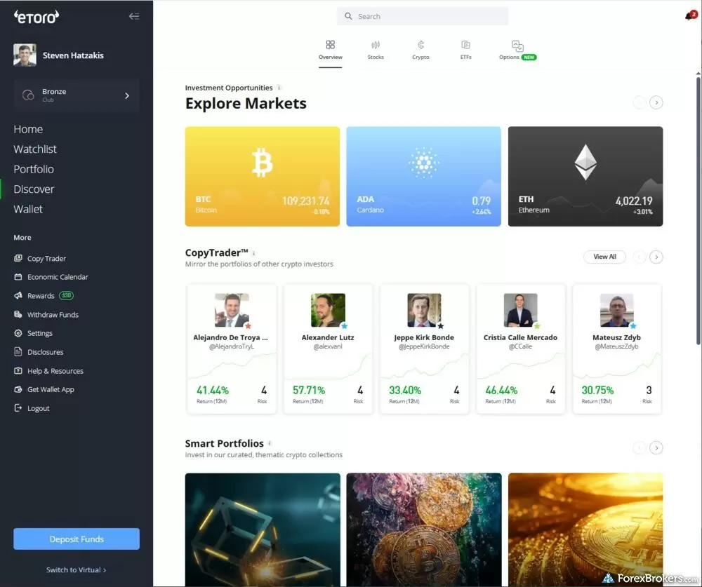 Explore overview on eToro web platform. Explore overview on eToro web platform.