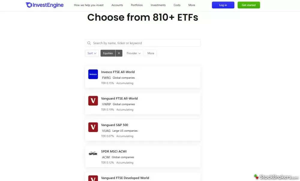 InvestEngine investment options