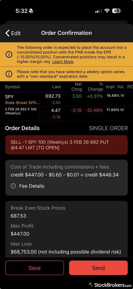 Schwab thinkorswim mobile screenshot cash secured put Schwab thinkorswim mobile screenshot cash secured put