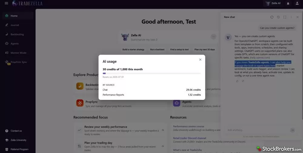 TradeZella AI usage TradeZella AI usage
