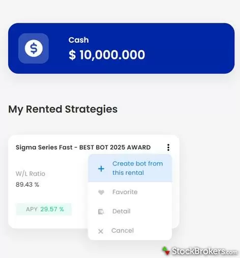 StockHero rented bot