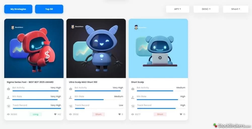 StockHero bot marketplace
