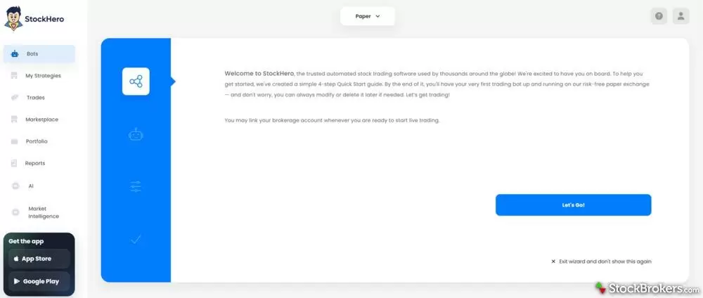StockHero account launch